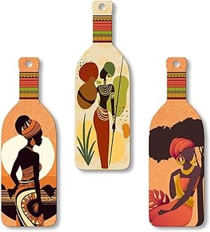 African Warli Art Wooden Wall Hanging for Home Decor | Decoration Items for Livingroom | Art Item for Office | Decorative Mdf Wall Hanger Artwork (WH_9519N), (Set of 3)