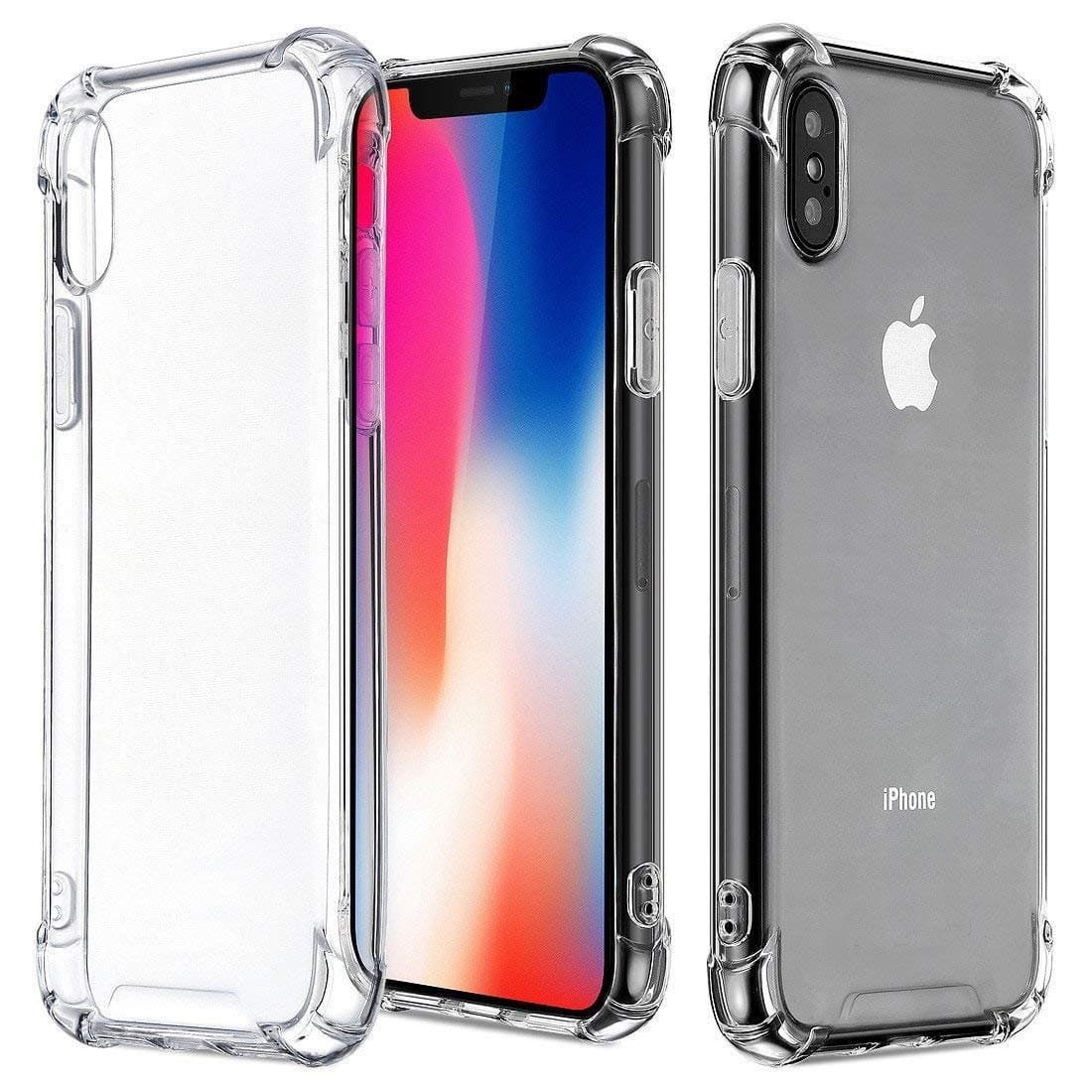 TekSonic Case for iPhone Xs and iPhone X, Crystal Clear Case with [TPU Bumper Cushion] Soft Gel Full Cover Protector for Apple iPhone-Xs 2018 and iPhone-X Case 2017
