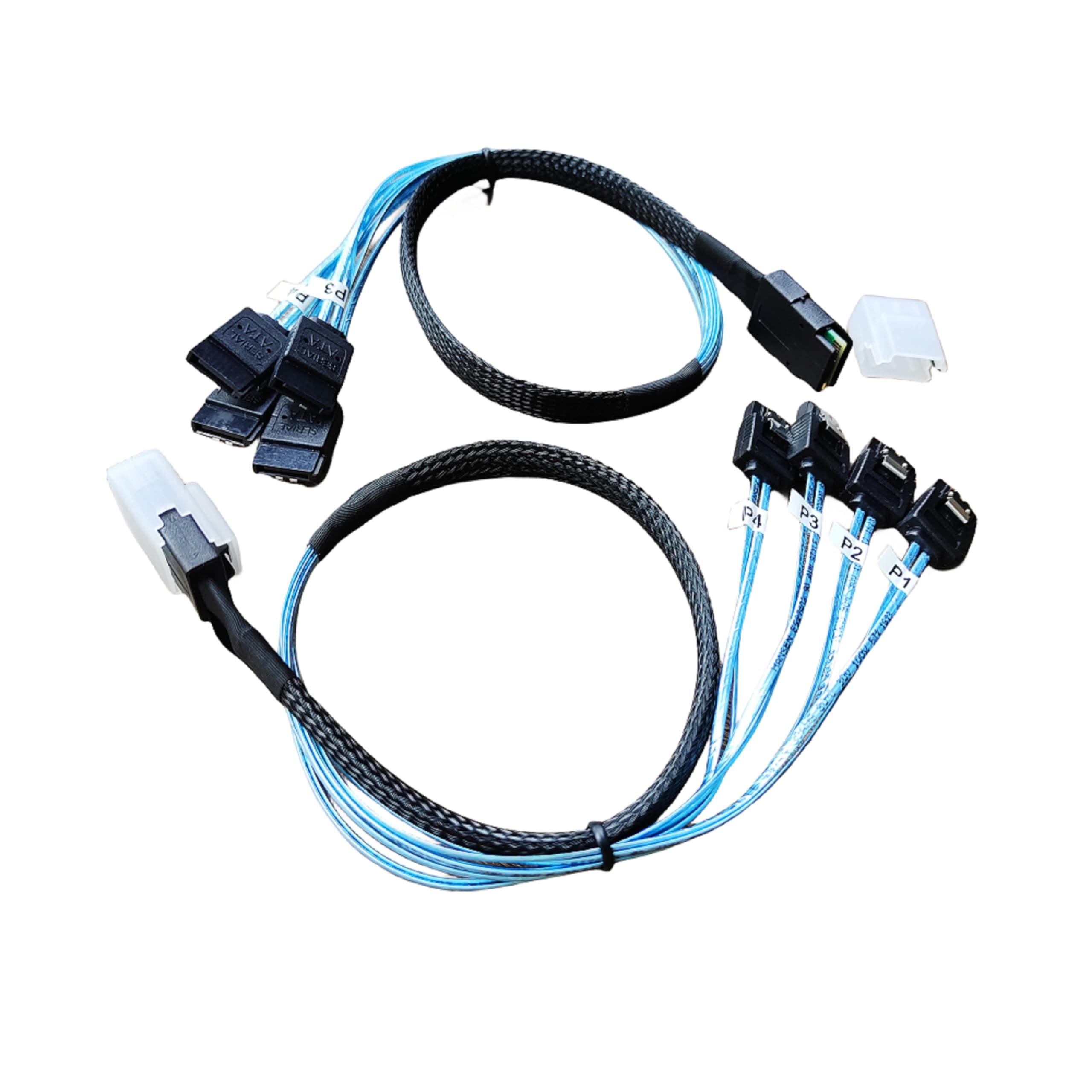 2pcs 8087 SATA/36 Pin SFF-8087 to SATA Mini SAS Breakout Cable SFF8087 to SATA Mini-SAS to 4X SATA Breakout Cable 1M
