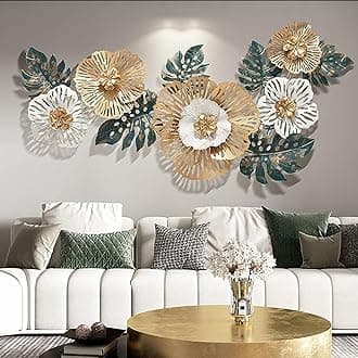 RIZIK STOREMetal Abstract Figures Wall Sculpture for Home Decor, Living room & Bedroom (Floral Blue)