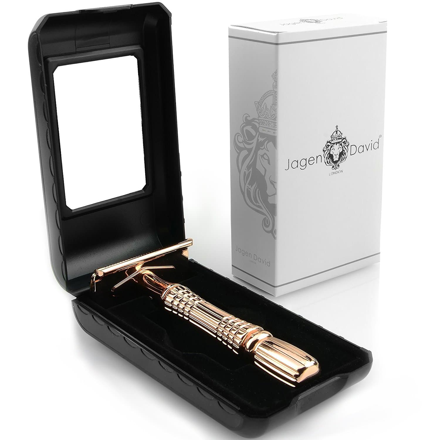 Jagen David ® E01 - Double Edge Razor Safety Razor Fits All Double Edge Razor Blades Unique Christmas Gift for him (Gold)