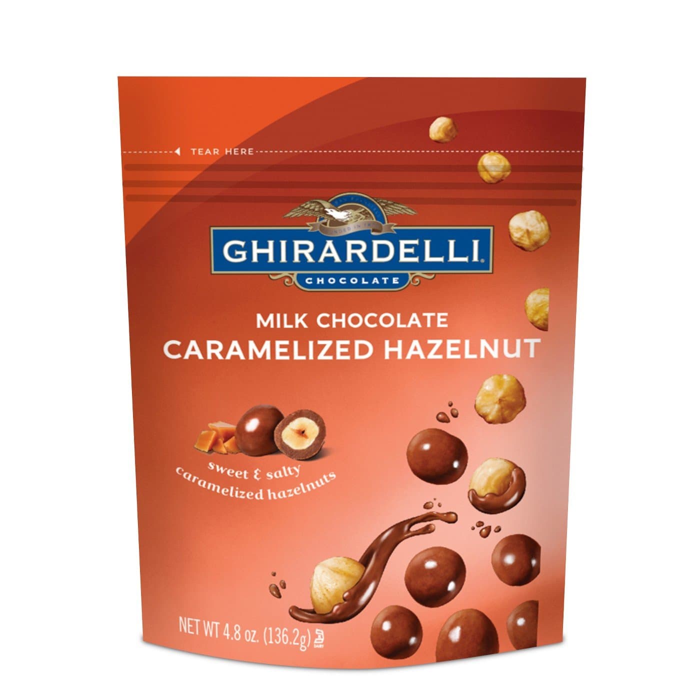 Ghirardelli Milk Chocolates caramelized hazelnut 4.8oz, pack of 1
