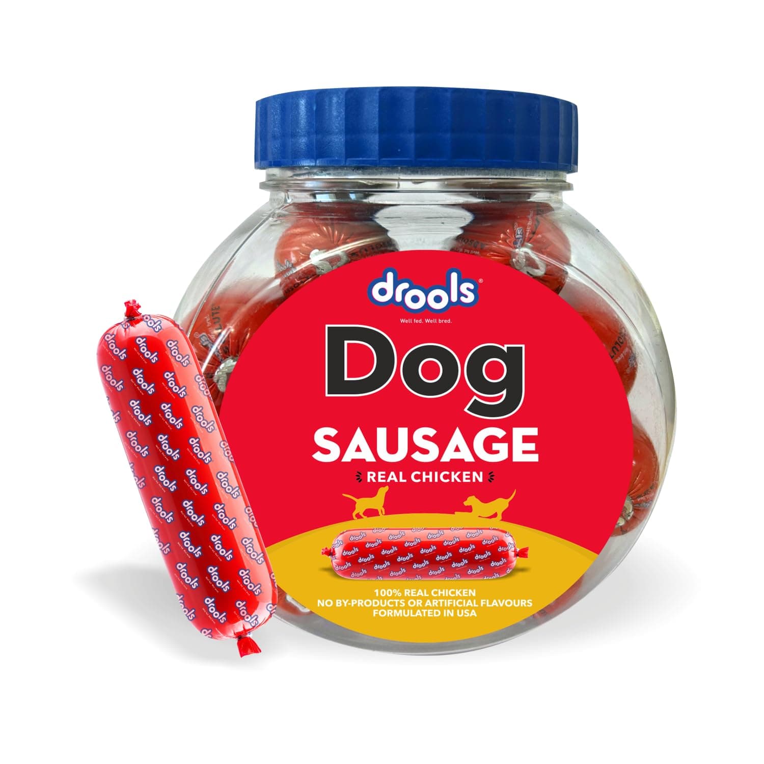 Drools Real Chicken Sausage 10Pcs Jar