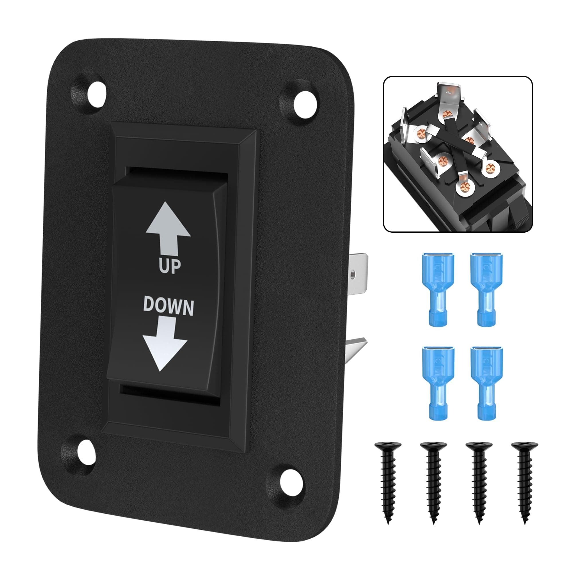 DAIERTEK - DaierTek UP Down Momentary Reverse Polarity Switch 12V 30A DPDT RV Polarity Reverse Switch Power Outlet Switch