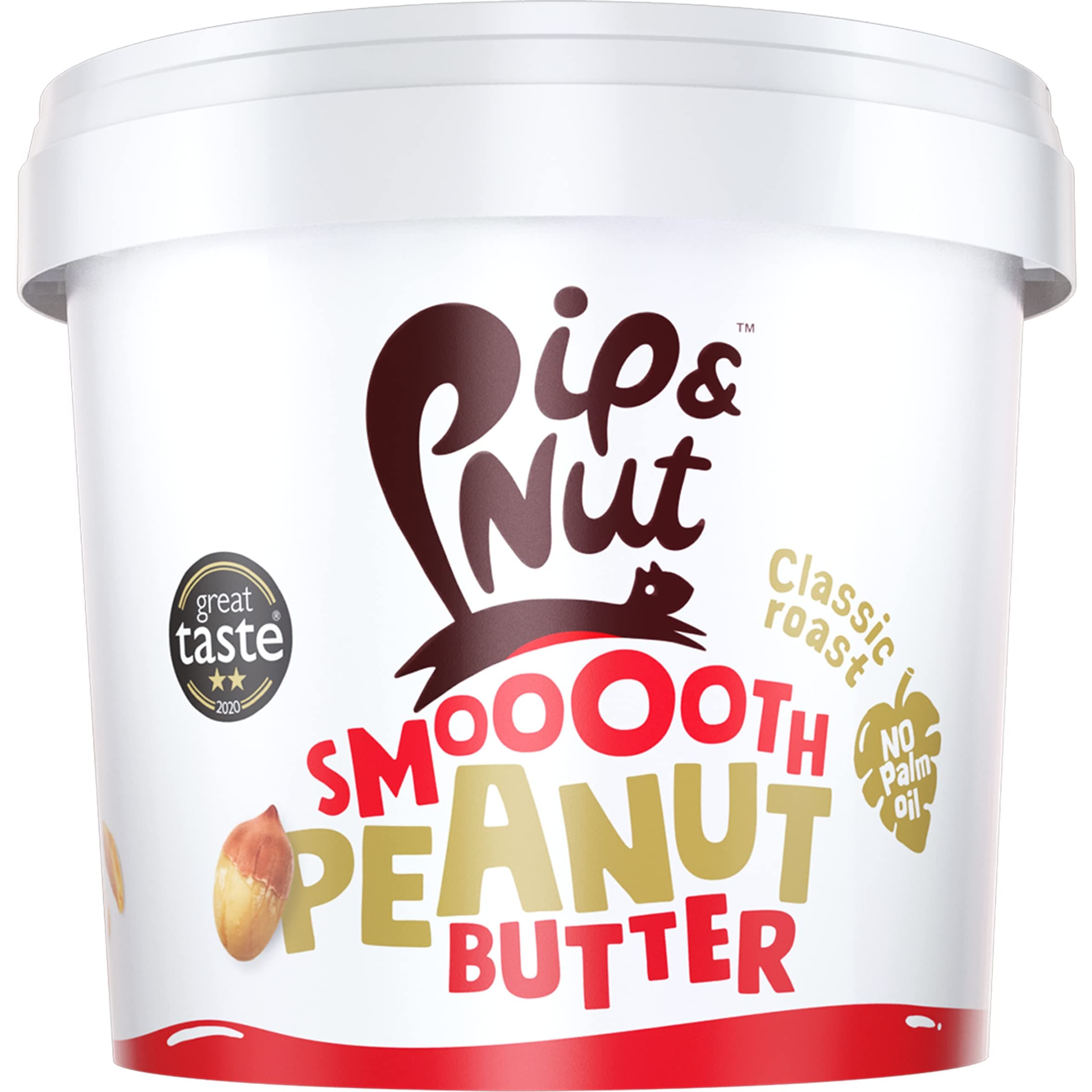 Pip & Nut Smooth Peanut Butter - 2 x 1kg - Absolutely No Palm Oil, Hi-Oleic Argentinian Peanuts, High in Fibre, Vegan Friendly