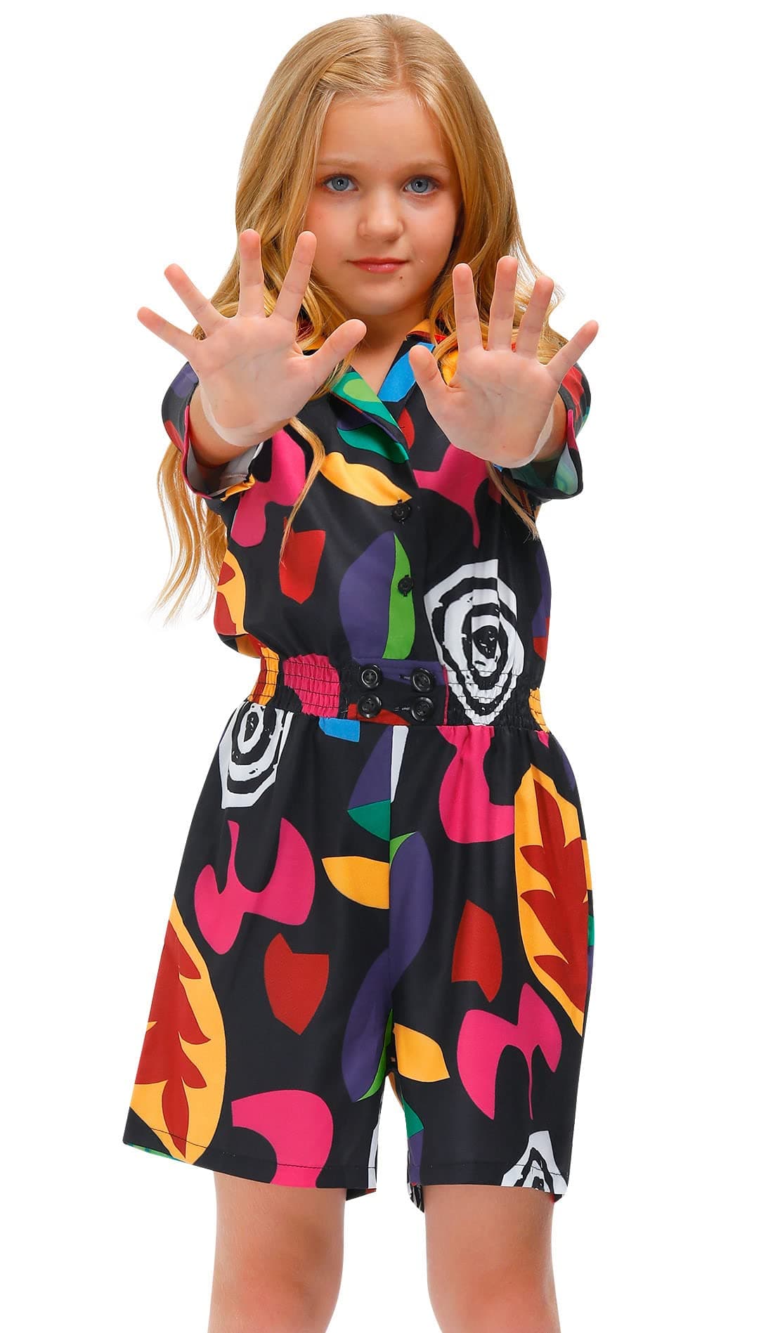 BesserBay Girl's Halloween Front Button-Down Romper Jumpsuit 5-14 Years