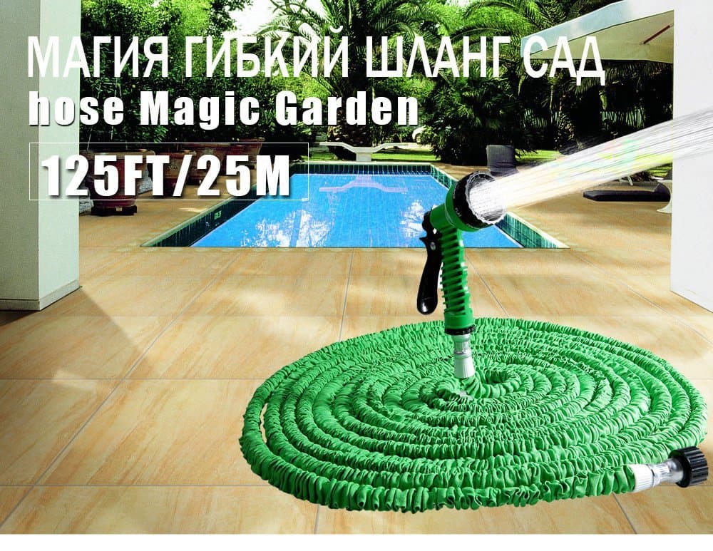100FT Expandable Magic Flexible Garden Water Hose Green Hose Plastic Hoses Pipe With Spray Gun To Watering Washing Car With Spray Gun