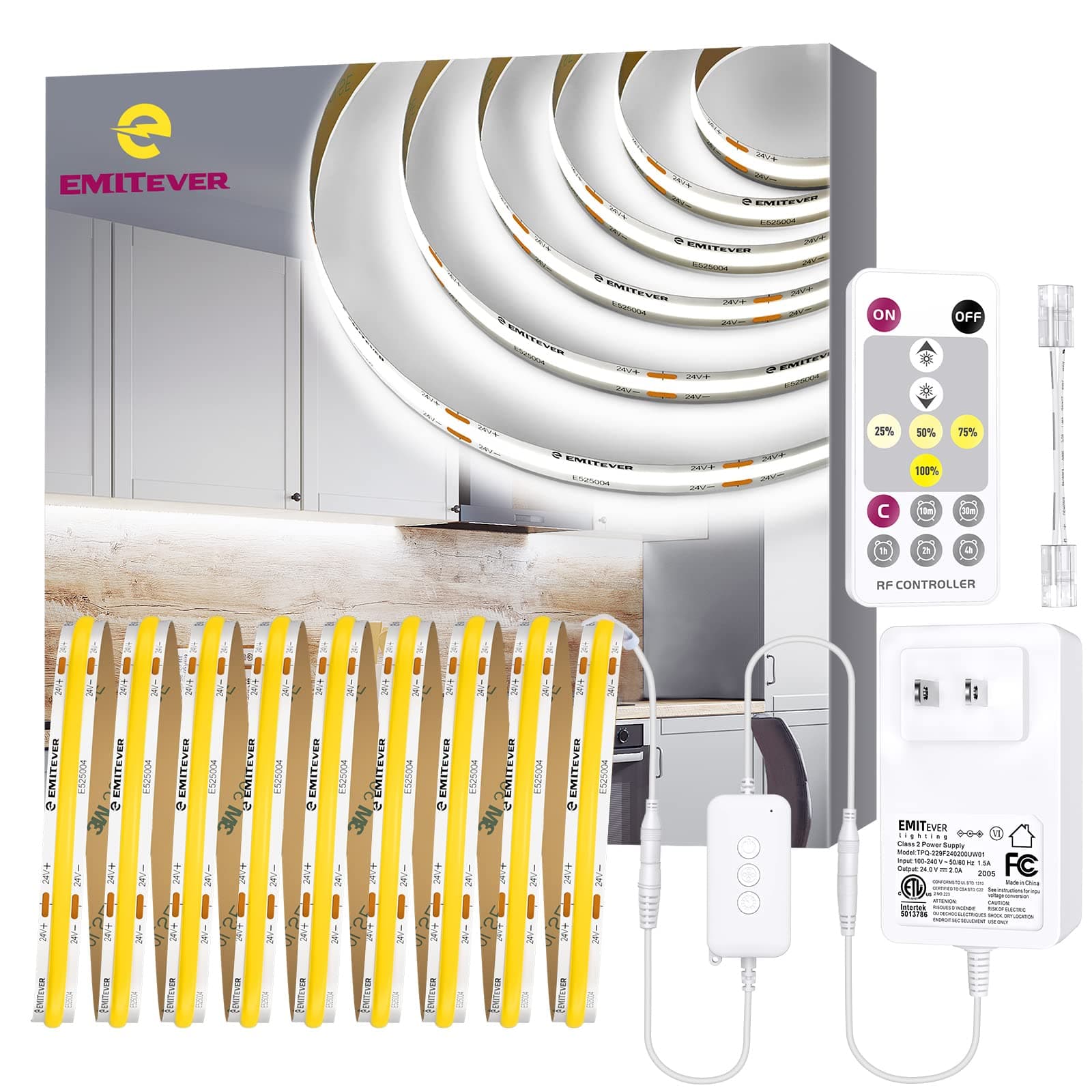 5000K COB LED Strip Light Kit