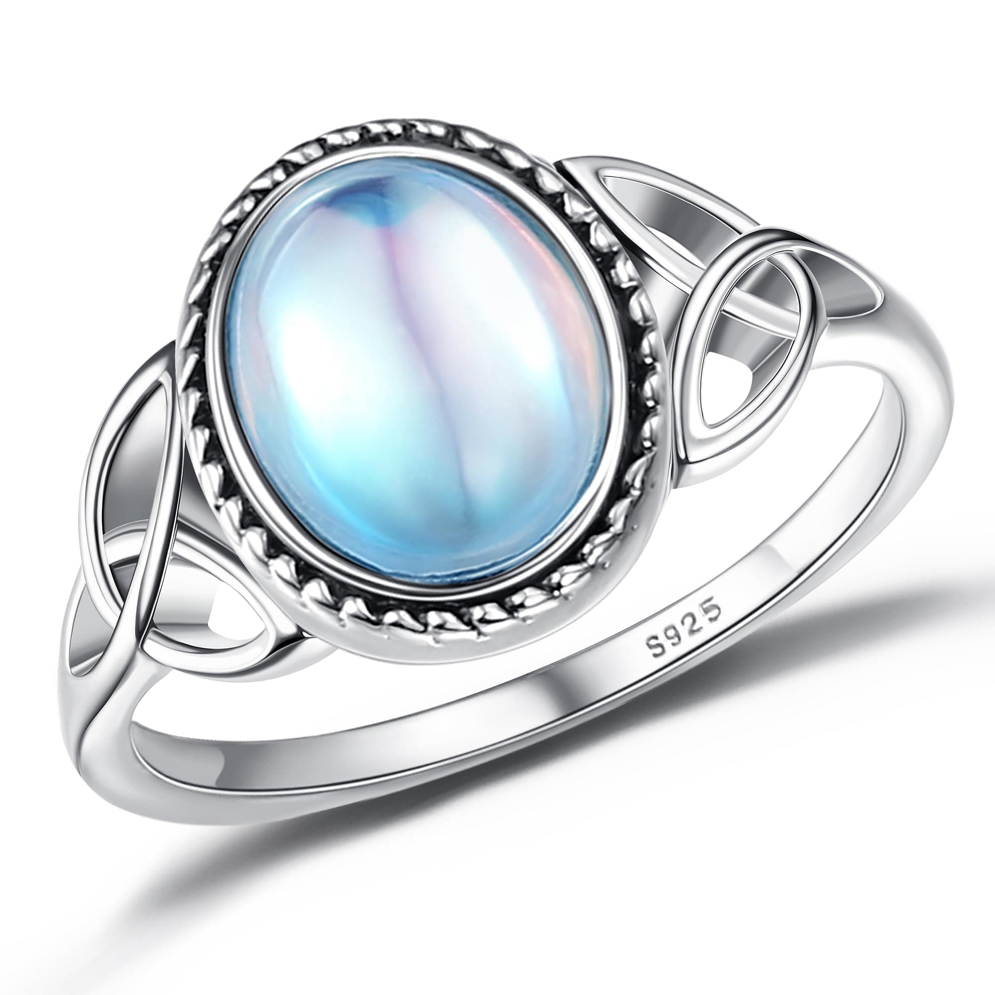 925 Sterling Silver Moonstone Ring for Women GemStone Ring Handmade Statement Mood Ring Style Gemstone Solitaire Oval Moonstone Ring Silver Ring for Women