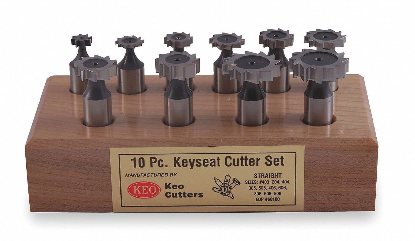 Keyseat Cutter Set, 10 PC, HSS, STAG