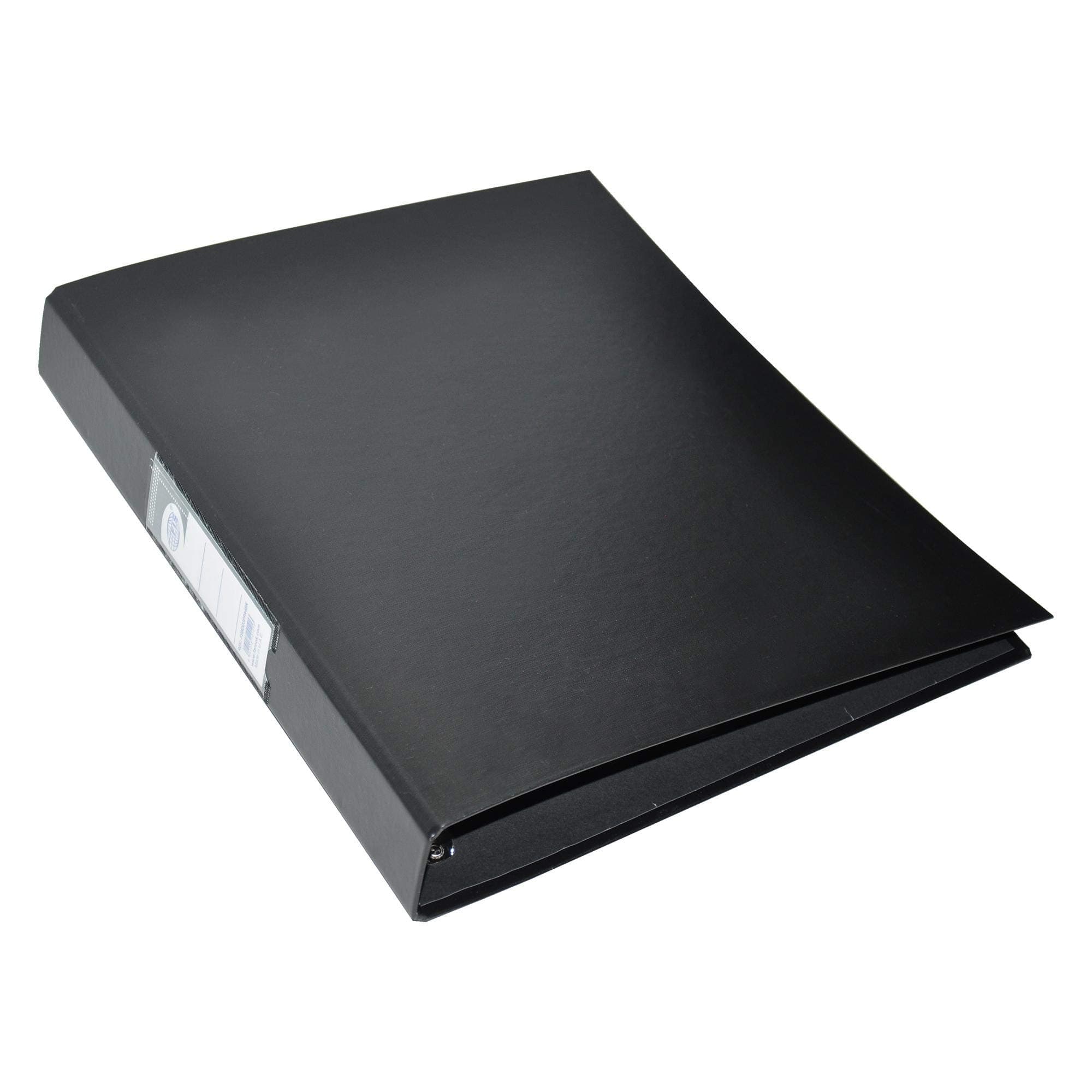 FIS® PP Ring Binders, A4 Size(210x297mm), 3[D] Rings, 25mm Spine Size, with PVC Clear Pocket Spine for Easy Insert Your Customize Label Design, Black Color-FSBDD3PPA4BK