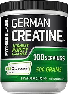 Fitness Labs Creapure German Creatine Powder, 100 Servings, 500 Grams (94-73)