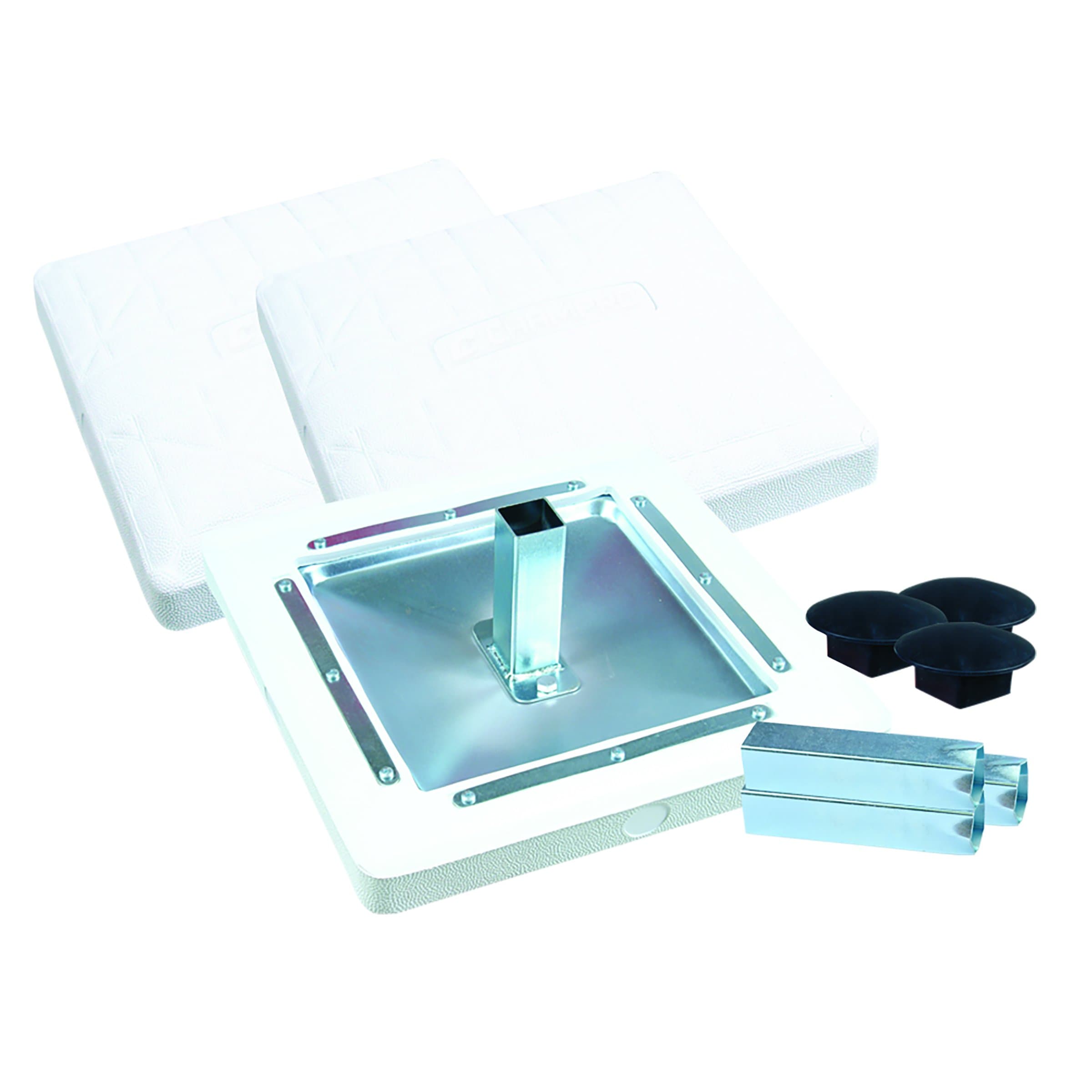 Pro Style Molded Rubber Base Set of 3 Ground Anchored Bases for Baseball and Softball, White, 15" x 3"