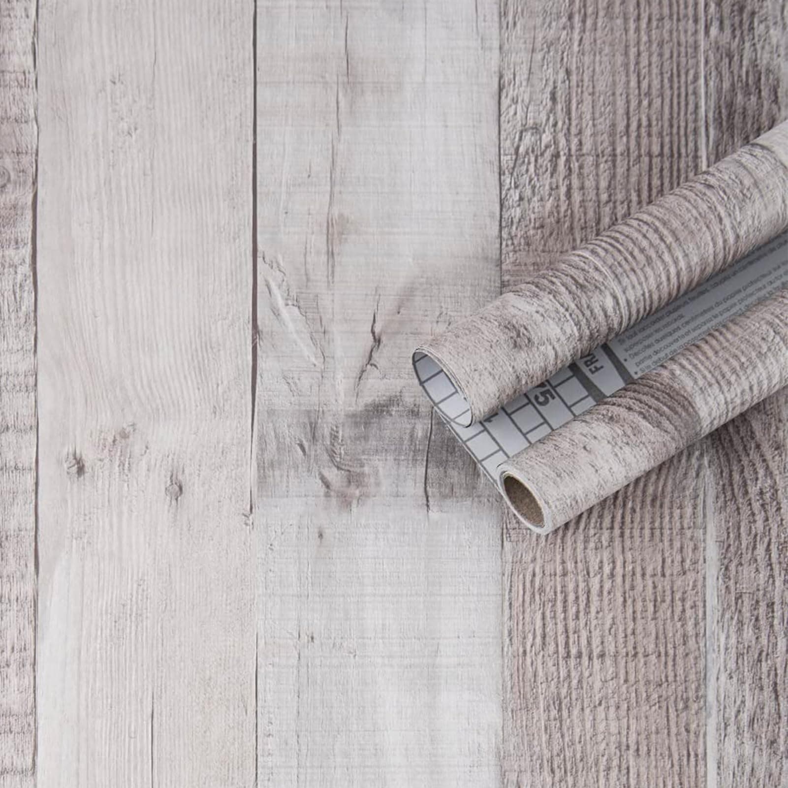 Art3d 17.7"x78.7" Peel and Stick Wallpaper - Decorative Self Adhesive Vinyl Film Wood Grain Wallpaper for Furniture Cabinet Countertop Shelf Paper, Brownish Shiplap Wallpaper