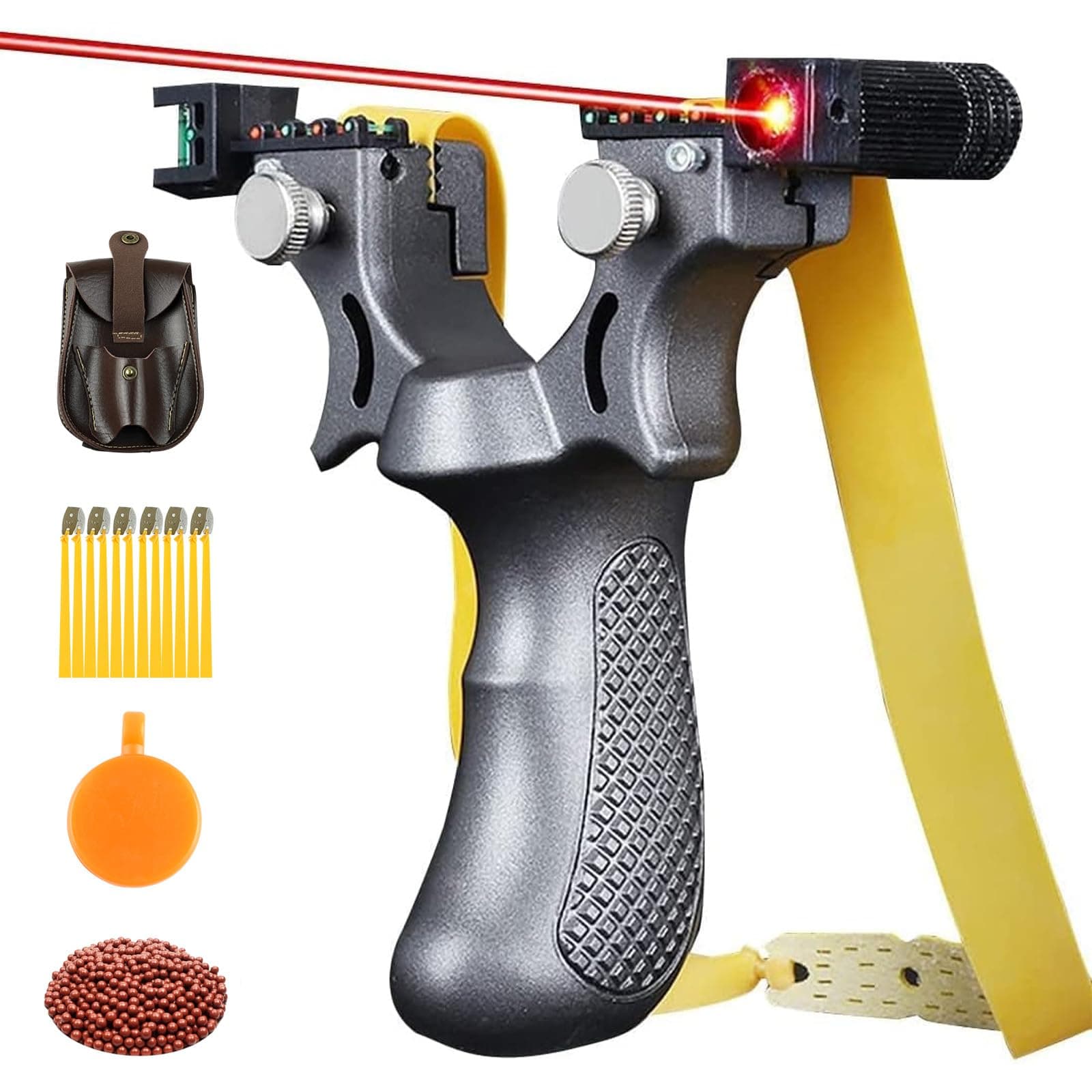 SQLWYLAT Professional Slingshots Set Slingshot High Precision Flat Leather Slingshot Fast Bow Special for Outdoor Hunting Catapult