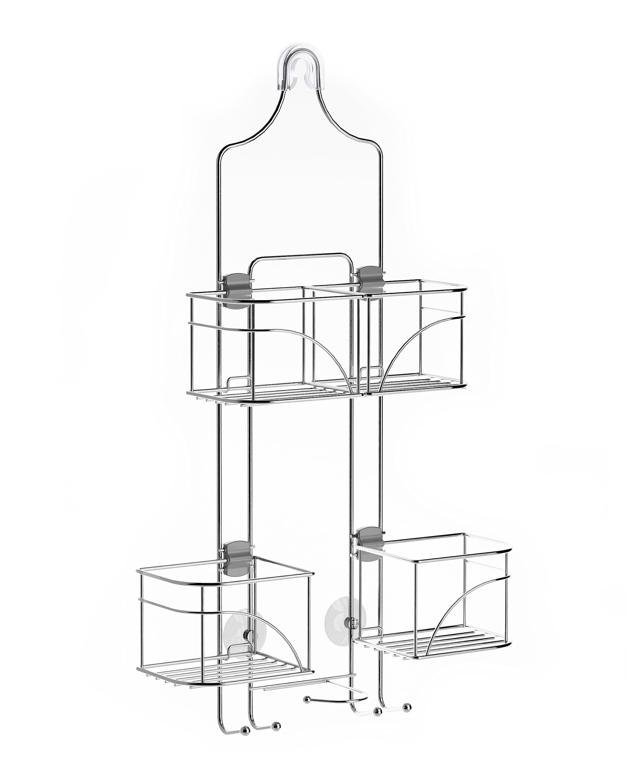Zenna Home Expandable Over-The-Shower Caddy, Chrome