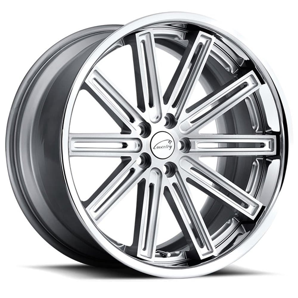 Coventry WARWICK Silver Wheel with Painted Finish (21 x 10.5 inches /5 x 108 mm, 45 mm Offset)