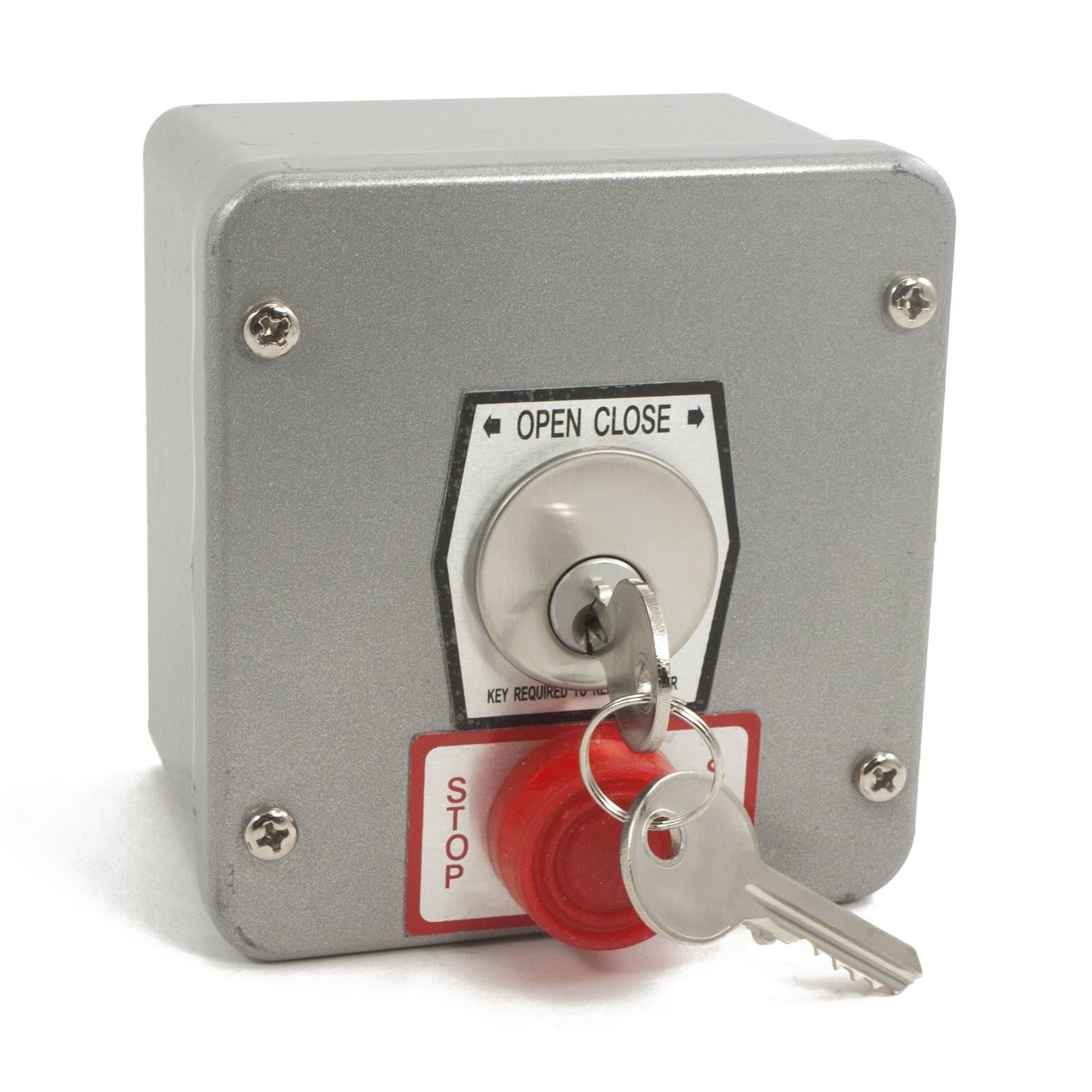 1KXS Nema 4 Exterior Tamperproof Open-Close Key Switch With Stop Button Surface Mount