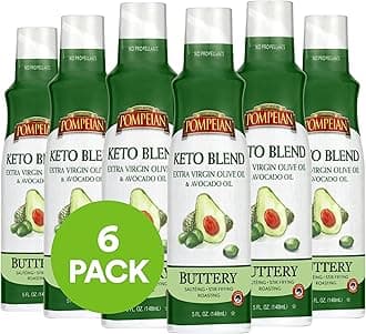 Keto Extra Virgin Olive Oil & 100% Avocado Oil Cooking Spray, No Propellants, 5 Fl Oz, Pack of 6