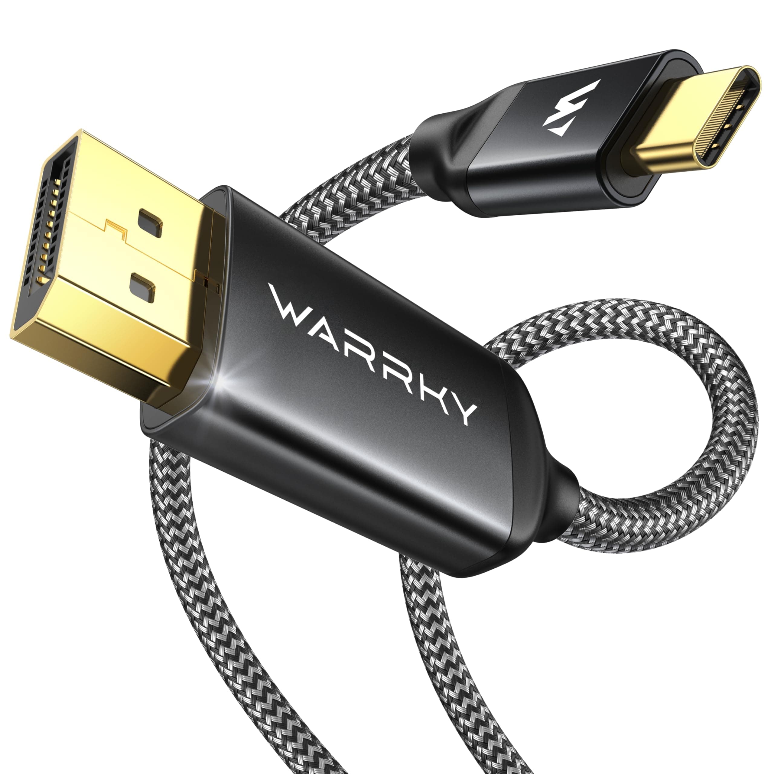 WARRKY USB C to DisplayPort Cable 8K 60Hz, Thunderbolt 4 to DisplayPort Cable | 4K 240Hz, 2K 165Hz | Compatible with iPhone 15 Series, MacBook Pro/Air, iPad Pro, iMac, Surface, HP, ASUS, etc. -1.8M
