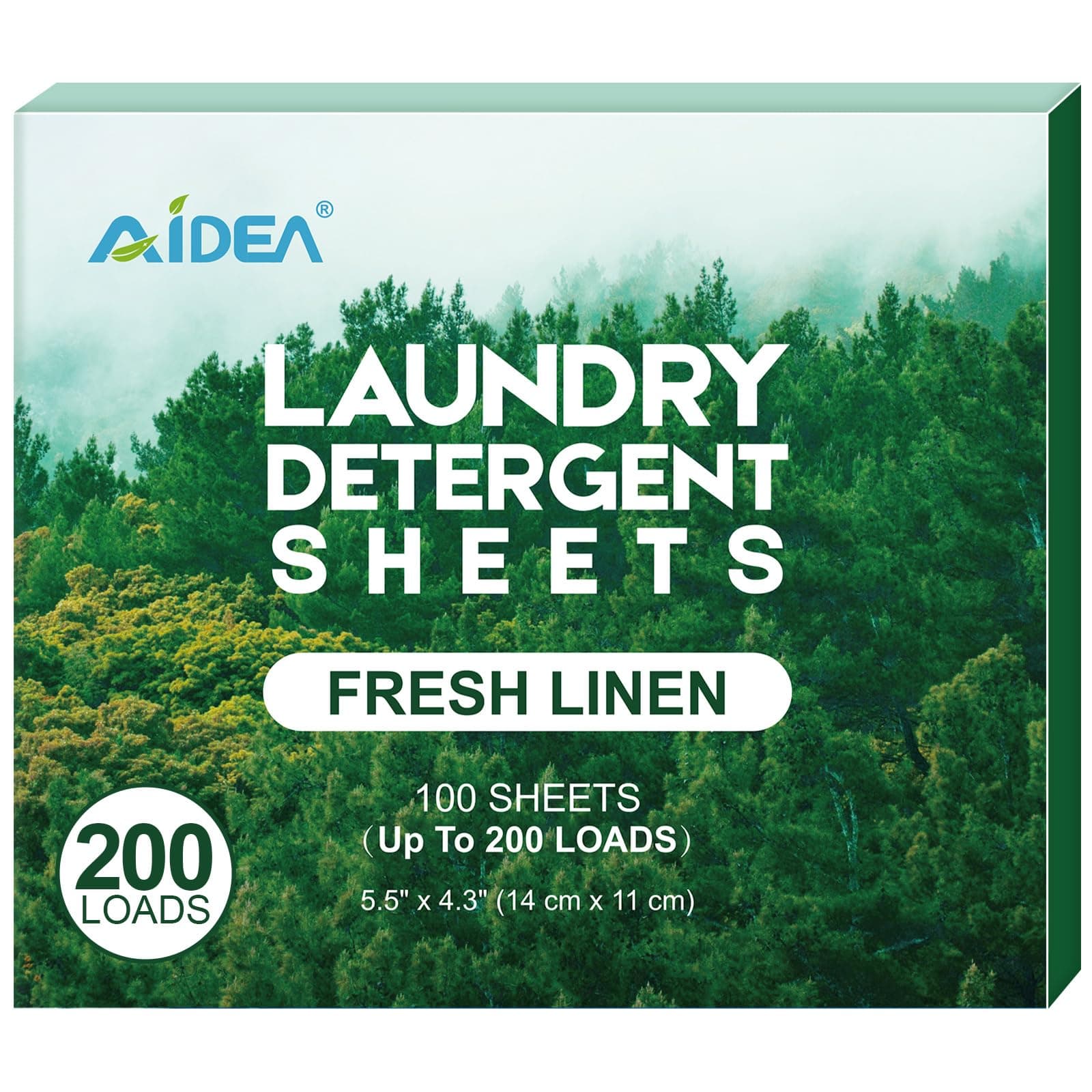 AIDEA Laundry Detergent Sheets, Washer Sheet Detergent, No Plastic Jug, Laundry Soap Sheet For Travel, Home Washing, Fresh Scent-(200 Loads) 100 Sheets