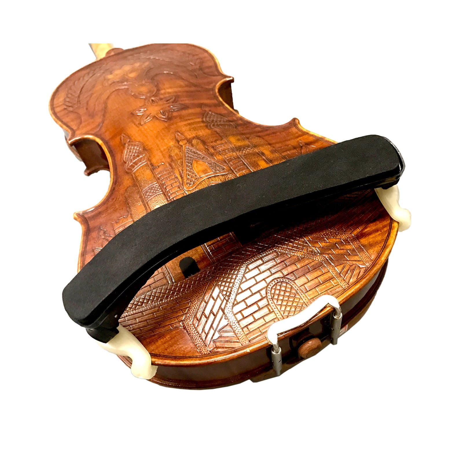 Paititi Portable Shoulder Rest for 4/4, 3/4 Violin Adjustable Feet Foam and Rubber (3/4-4/4, White Feet)