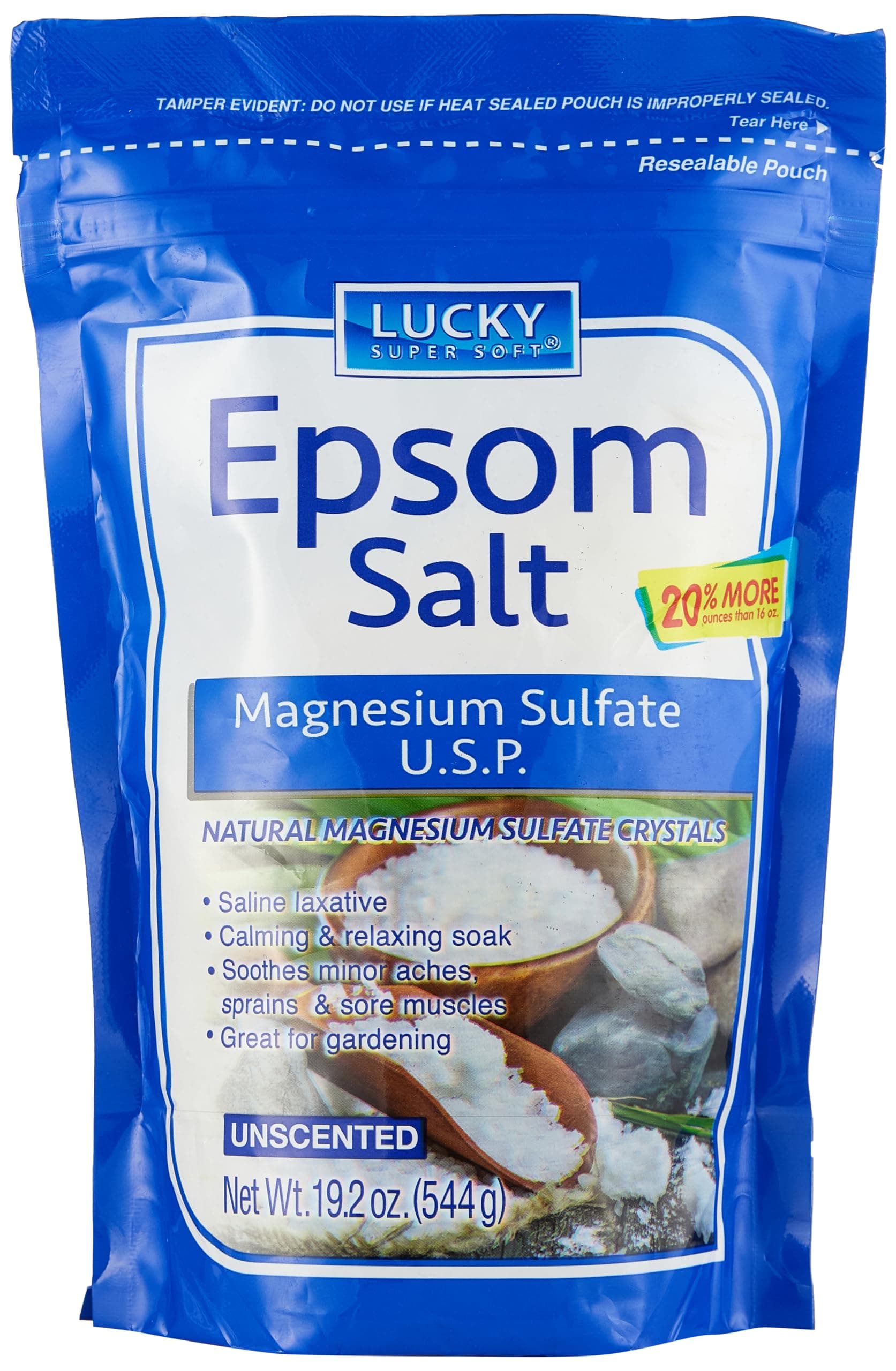 Lucky Super Soft Magnesium Sulfate U.S.P Epsom Salt 19.2oz
