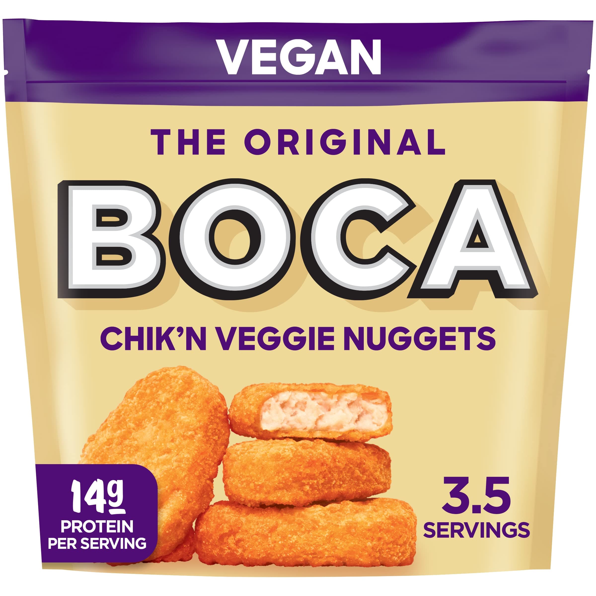 BOCA Original Vegan Chik'n Veggie Nuggets with Non-GMO Soy (10 oz Bag)