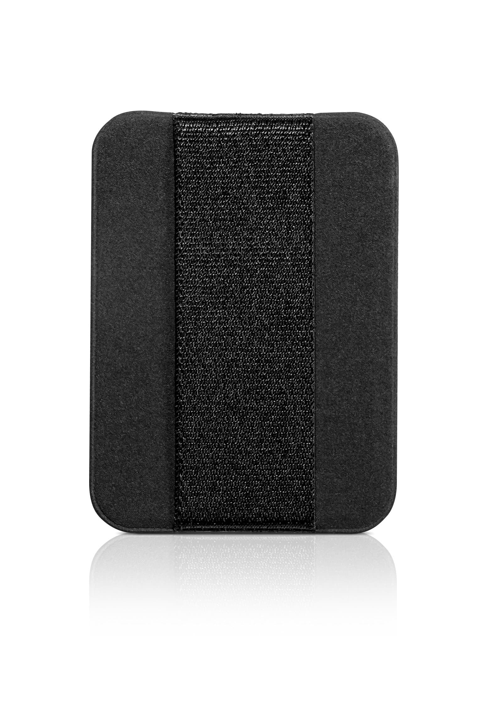 nobiggi Original Finger Strap (Premium Black) - Ultra thin - Extend Thumb Reach - Faux Suede Leather - For Most Mobile Devices (Black)