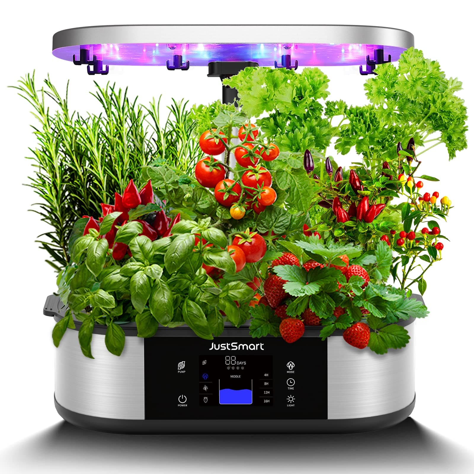 Litake 12 Pods Smart Hydroponics Growing System Indoor Garden with 3 Planting Modes, Up to 30", 120 LED Light, Fixed Hook, Automatic Timer, Silent Pump System for Home Kitchen Gardening, GS1 Lite