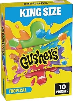 Fruit Flavored Snacks, King Size Pouches, Tropical Flavor, 10 Ct, 19 oz