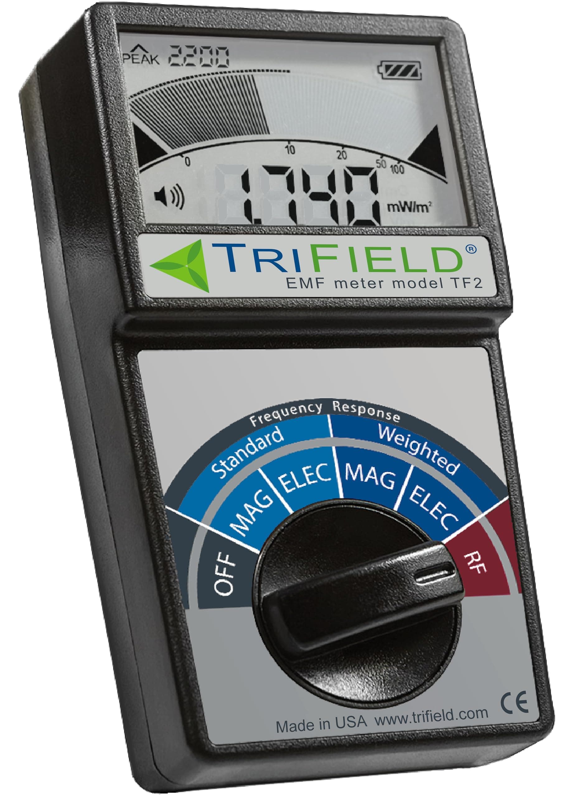EMF Meter Model TF2 – Made in USA - #1 Handheld EMF Detector for Magnetic/Electric/Radio Fields with Unlimited Free Support in The U.S. to Help Solve Your EMF Problems