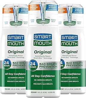 Original Activated Mouthwash - Adult Mouthwash for Fresh Breath - Oral Rinse for 24-Hour Bad Breath Relief with Twice Daily Use - Fresh Mint Flavor, 16 fl oz (3 Pack)