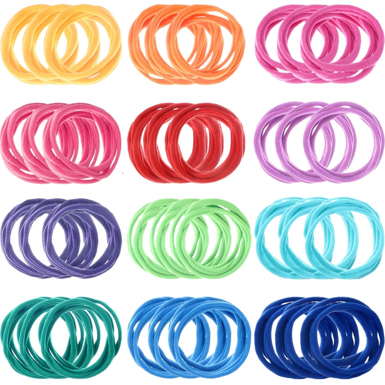 - 96 Pcs Weaving Loom Loops 12 Colors 7 Inch Potholder Weaving Loops Rainbow Flexible Loom Kit Elastic for DIY Crafts