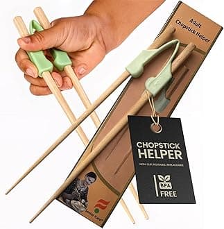Chopstick Helper - Training Chopsticks for Adults, Beginners, Trainers or Learners, Right or Left Handed - Non-Slip, Reusable, Replaceable