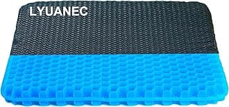 Gel Seat Cushion 19.5 Inch Jumbo, 1.85 Inch Double Thicken Layer, Relief Tailbone Pressure, Breathable Honeycomb Design Gel Cushion with Washable Non-Slip Cover for Office Chair, Car Seat, Wheelchair