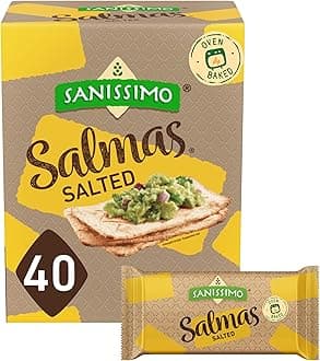 Salmas Salted, 40 packs of 3 Crackers, Oven Baked Corn Crackers, Gluten Free, Non GMO, Kosher Certified