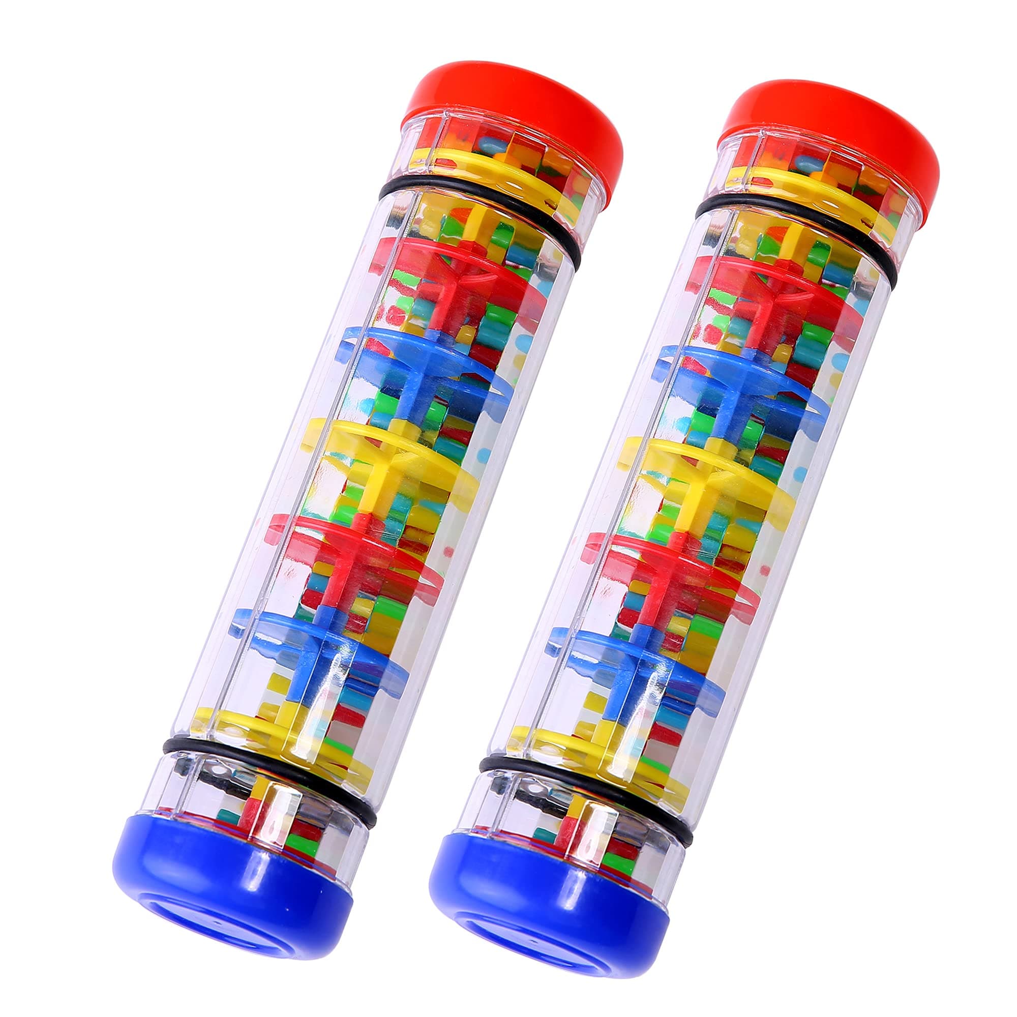TDOCK 2 Pack Rainmaker Rain Stick Musical Instrument for Babies, Toddlers and Kids, 8 Inch Rainfall Rattle Tube Rainstick Shaker Toy