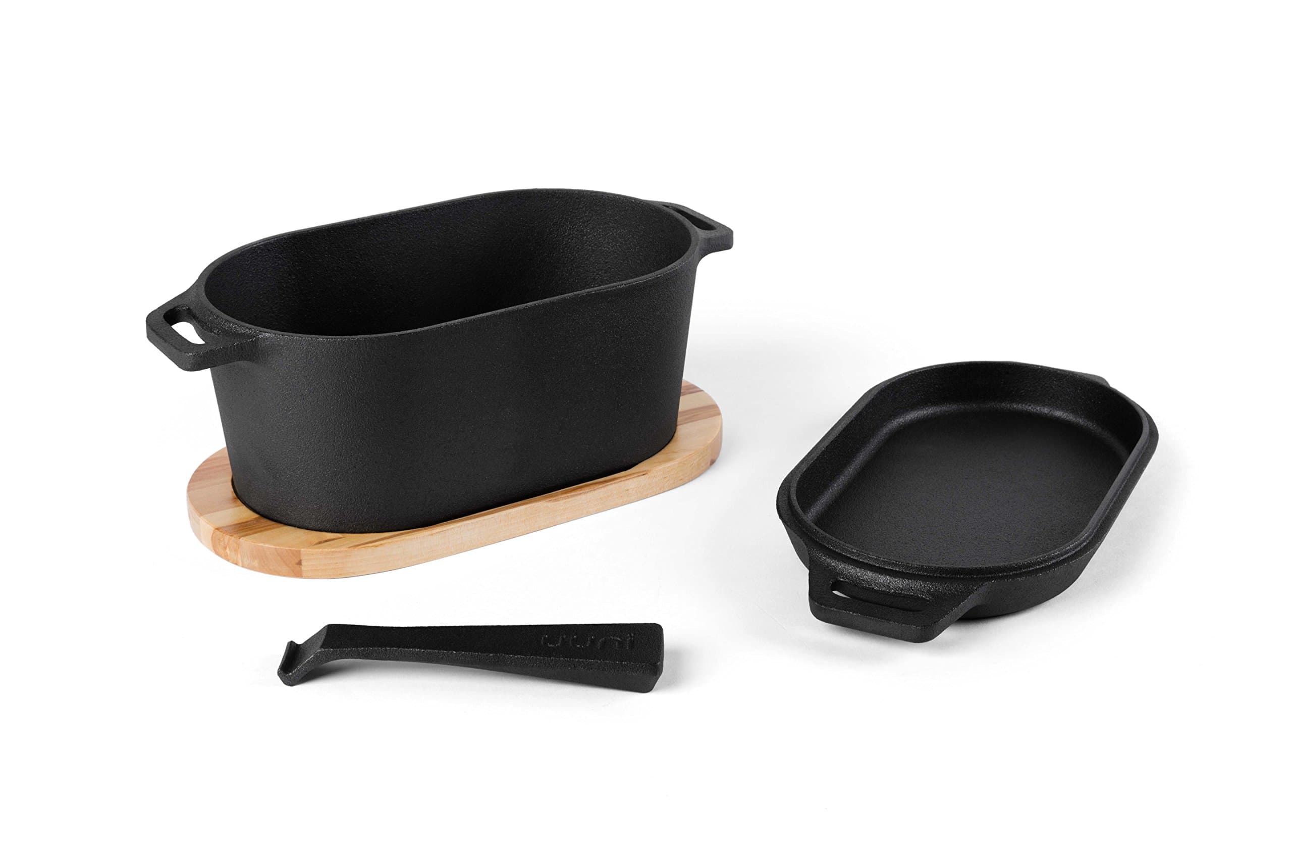 Ooni Pro Cast Iron 4-Piece Casserole Dish and Sizzler Set