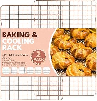 2 PCS Cooling Racks for Cooking and Baking, 16x10 Inches Stainless Steel Cooling Rack, Sheet Pan with Wire Rack for Baking Sheet, Bacon Rack Oven Safe Fits Jelly Roll Sheet Pan
