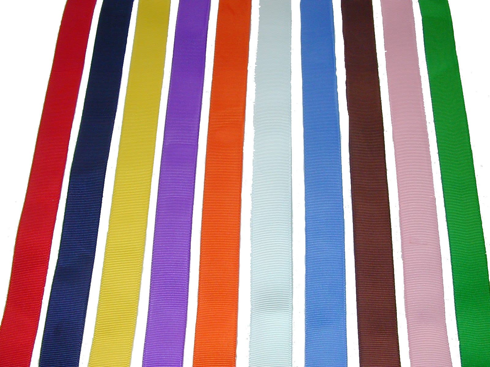 Solid Color Grosgrain Ribbon 7/8" Asst. #1 - 10 Colors 7/8" X 2 Yard Each Total 20 Yds Per Package