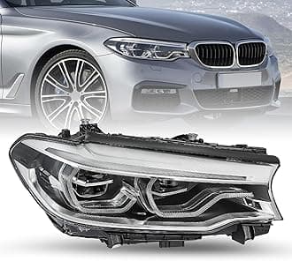 Full LED Headlight Compatible With 2017-2020 BMW 5 Series G30 G31 M5 540i 530i w/LED DRL, Factory Adaptive Headlamp Replacement (Passenger Side)