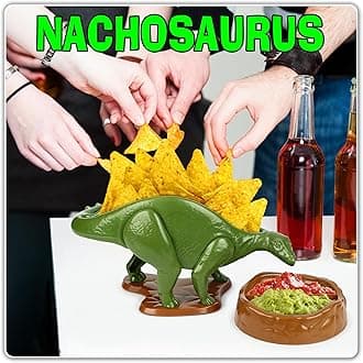 Barbuzzo NACHOsaurus Dip and Snack Dish Set - Epic Jurrasic Bowls for Chips, Popcorn, Candy, Pretzels, Nachos, Salsa, Guacamole and More - The Perfect Prehistoric Gift for Dinosaur Enthusiasts