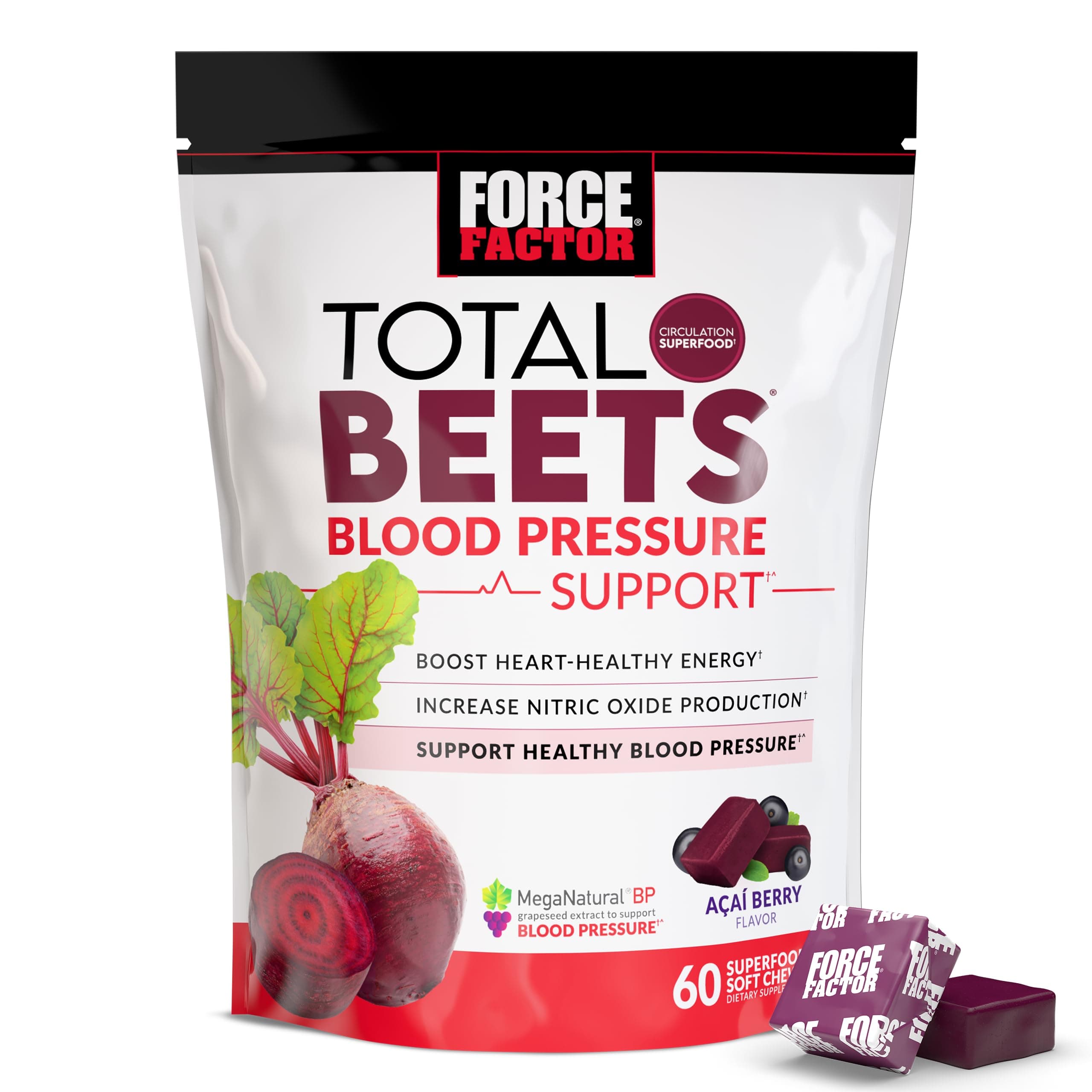 Factor Total Beets Multiple Vitamin & Mineral Force, Acai Berry Flavor, Multipack 60 Chewables per Pack
