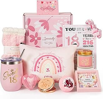 18th Birthday Gifts for Girls,Happy 18th Pamper Gift Basket Ideas for Daughter, Cute Unique Sweet 18 Year Old Birthday Hampers Presents for Her,Best Friend Niece,Granddaughter, Sister, Friend, Teens
