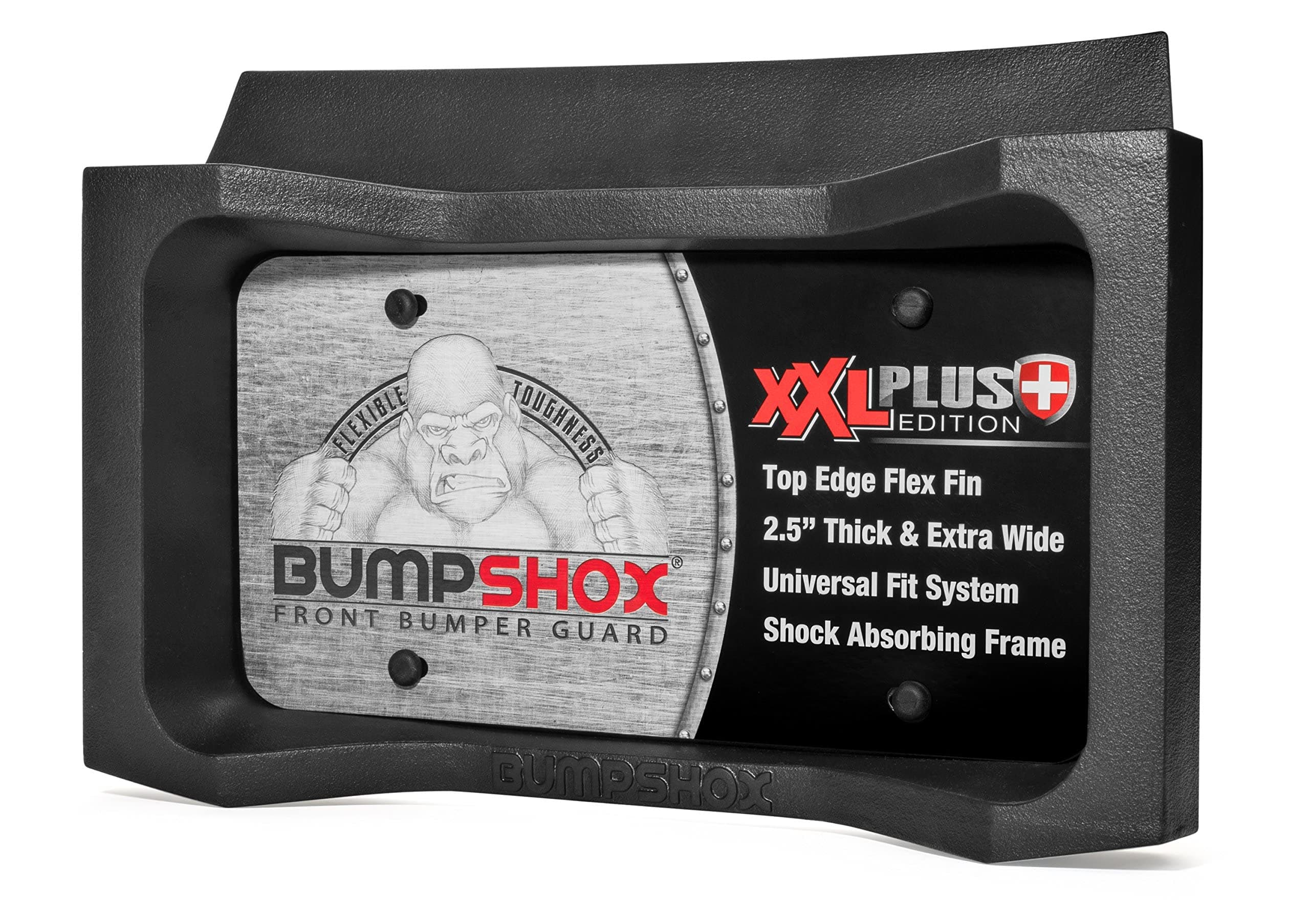 The Original Front Bumper Guard & Front Bumper Protection License Plate Frame. Tougher Than Steel! (BumpShox XXL Plus (2.5" Thick))