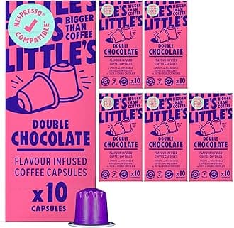 – Little's Double Chocolate Flavour Nespresso Compatible Coffee Capsules, 10 x 6 pack (60 Capsules) - Nespresso Compatible Coffee Pods - Vegan Friendly, Low Calories, No Added Sugar