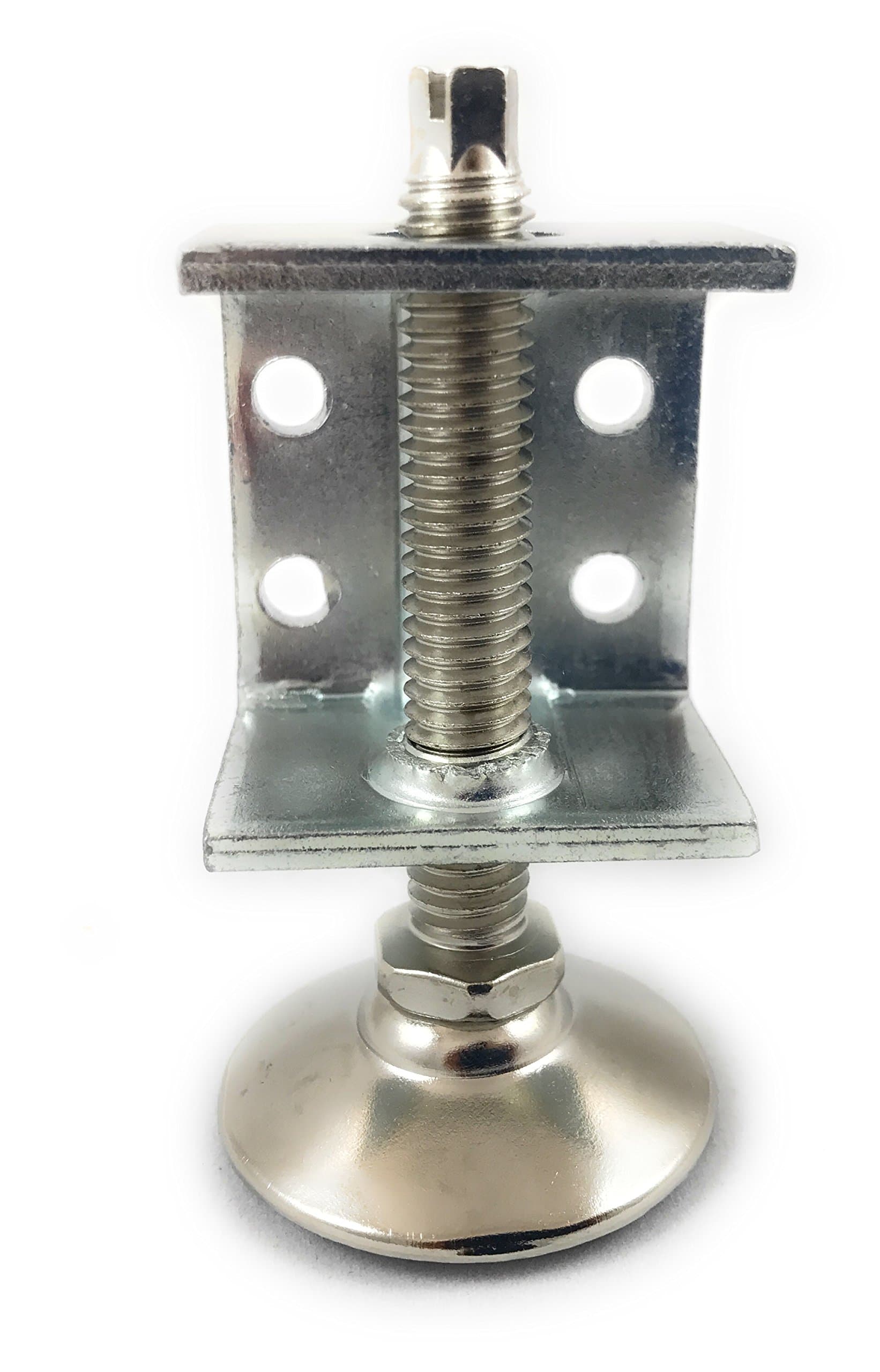 U-Bracket Levelers (Set of 4), Adjustable Leveling Feet with Mounting Bracket for Furniture, Tables, Workbenches, 500 lb. Load Capacity