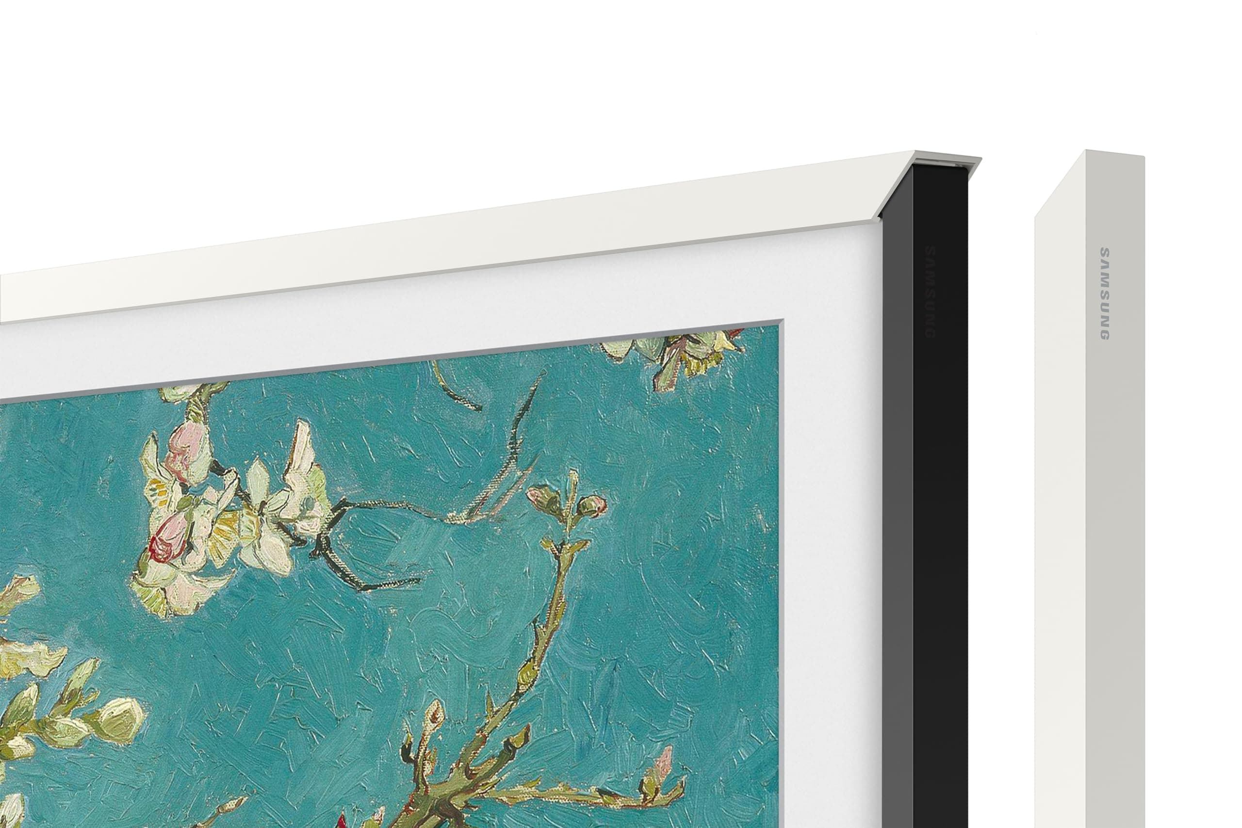 SAMSUNG 85” The Frame Customizable Bezel for TV, Magnetic Mount, Match Television to Room Décor, Interchangeable Designs and Colors, Modern White, VG-SCFA85WTBZA, 2021