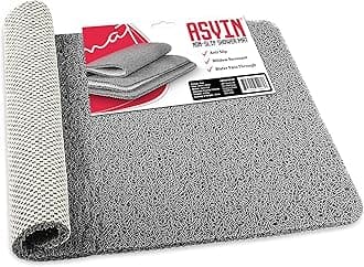 Asvin Soft Textured Shower Mat Non Slip Anti Mould for Inside Shower & Bath (24"x16" inch) Phthalate Free Rubber Loofah Bathroom Mats for Slippery Surfaces and Wet Areas, Quick Drying